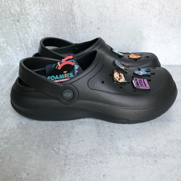 Skechers Womens Foamies Clog Pup Celebration Black Size 8 - Picture 7 of 13